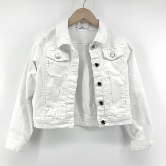 kids white denim jacket